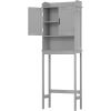 Over the Toilet Bathroom Storage Cabinet Shelving Unit in Grey Wood Finish