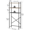 Industrial Metal Wood Style Over the Toilet Freestanding Storage Shelving Unit