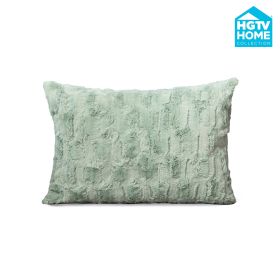 HGTV Art Deco Brushed Faux Fur Pillow Quietude 14 x 20 inches