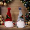 2pcs Red & Gray Gnome Figurine Set - Heavy-Duty Plastic/ Indoor Christmas & New Year Decorations
