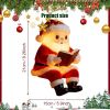 Santa Claus Reading Book Lamp, Christmas Santa Reading Book Lamp, Cute Light Up Santas Statue Vintage