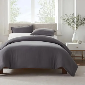 Serta Simply Clean Solid Duvet Cover Twin (Option: Style2)