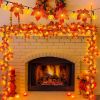 Timer & 3 Pack - 30Ft Fall Garland Fall Decorations for Home 60 LED Leafed Lights Patented Realistic Maples Leafed Battery Operated Autumn Fall Decor