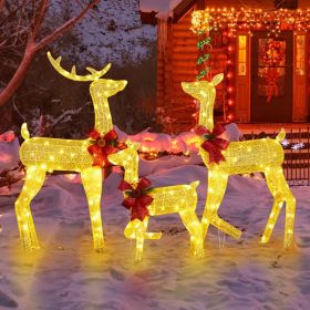 3-Piece Lighted Christmas Reindeer Family Set Outdoor Decorations (Default: default title)