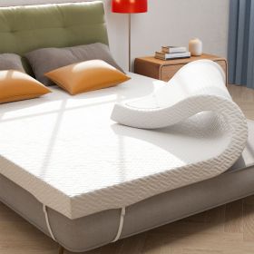 The memory foam mattress is covered with skin-friendly nano ice silk (Color: White, size: King)