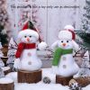 2pcs Christmas and New Year White Winter Fabric Scarf with Hat Snowman Set