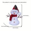 2pcs Christmas and New Year White Winter Fabric Scarf with Hat Snowman Set